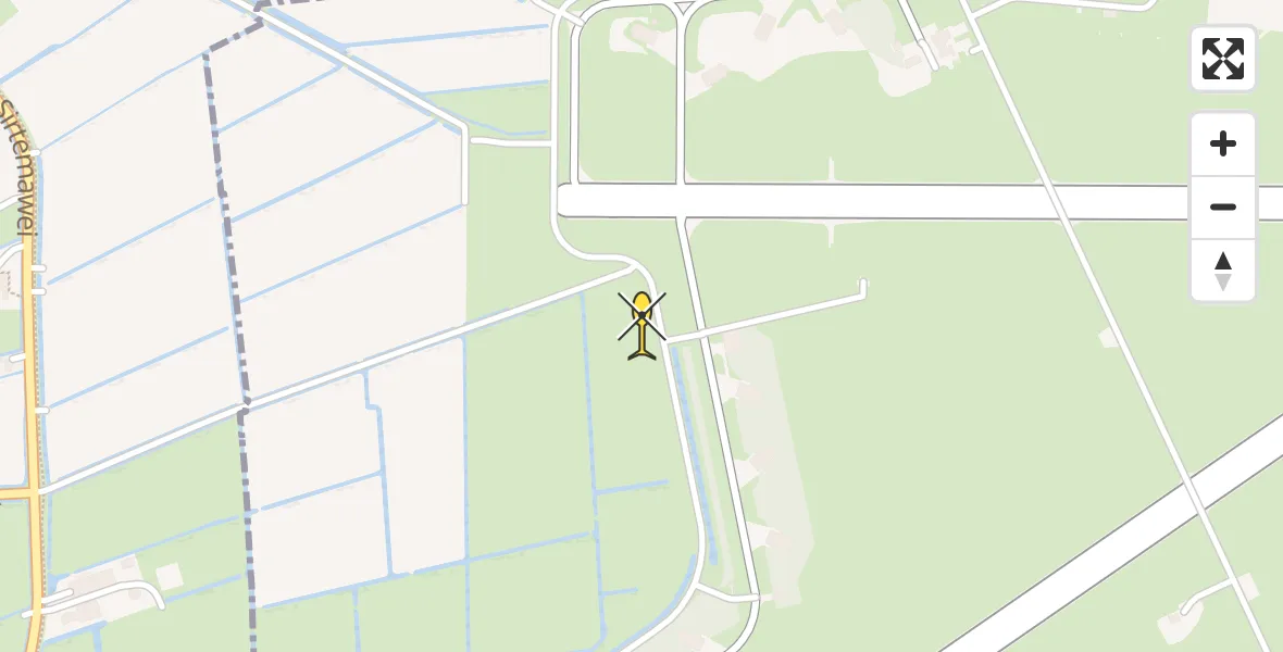 Vluchtroute Ambulancehelikopter van Vliegbasis Leeuwarden naar Vliegbasis Leeuwarden