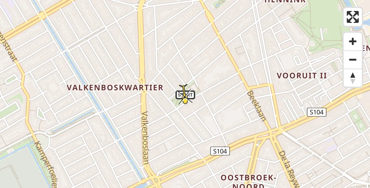 Vluchtroute Traumahelikopter van Den Haag naar Den Haag