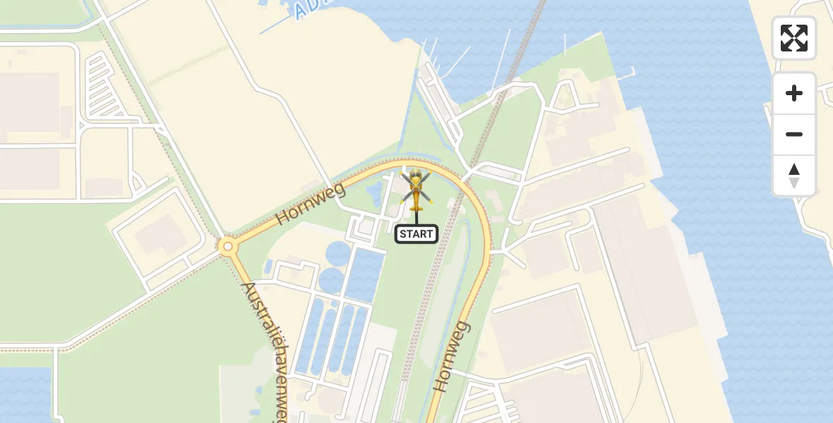 Vluchtroute Traumahelikopter Amsterdam Heliport - Amsterdam Heliport, 11 januari 2024, 09:27