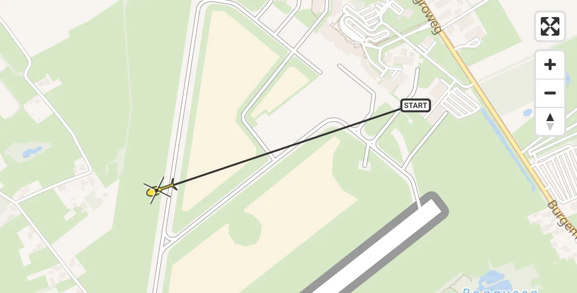 Routekaart van de vlucht: Traumahelikopter naar Groningen Airport Eelde