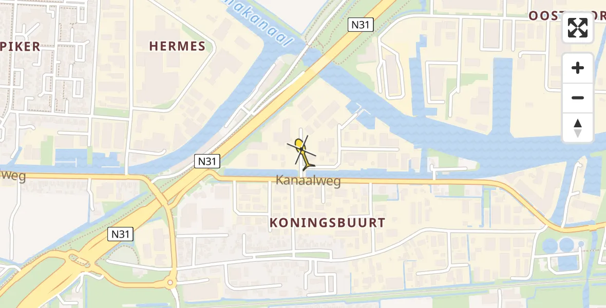 Routekaart van de vlucht: Ambulancehelikopter naar Harlingen