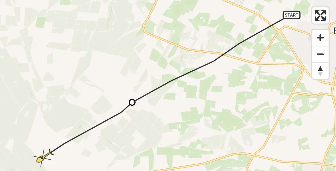 Routekaart van de vlucht: Ambulanceheli naar Emst