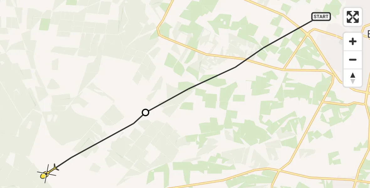 Routekaart van de vlucht: Ambulancehelikopter naar Emst