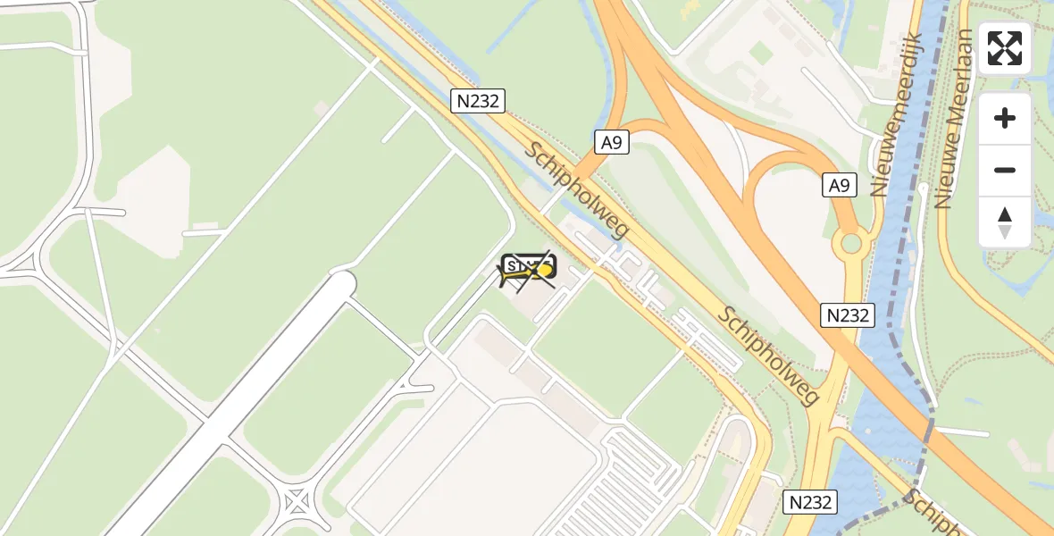 Routekaart van de vlucht: Politiehelikopter naar Schiphol