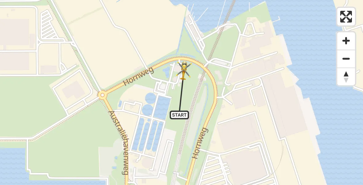 Vluchtroute Traumahelikopter Amsterdam Heliport - Amsterdam Heliport, 11 januari 2024, 20:16