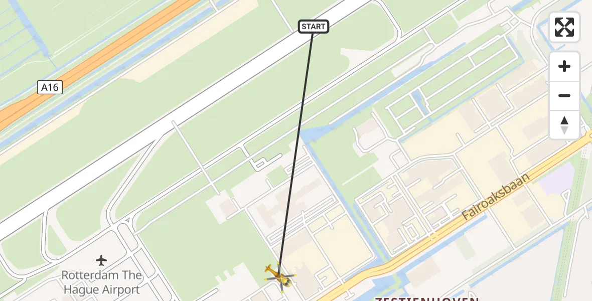 Vluchtroute Traumahelikopter Rotterdam The Hague Airport - Rotterdam The Hague Airport, 12 januari 2024, 06:59