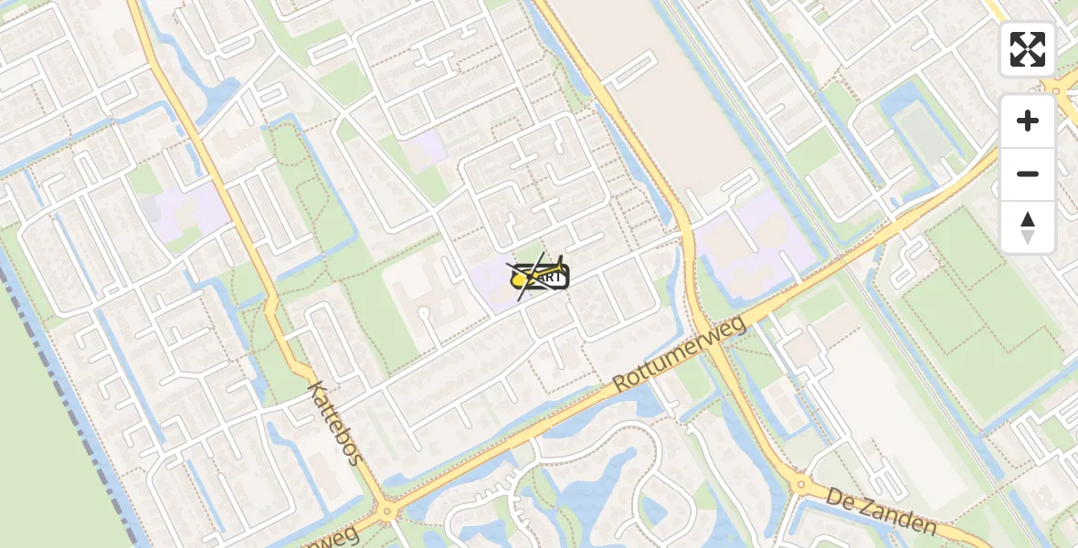 Routekaart van de vlucht: Traumahelikopter naar Heerenveen