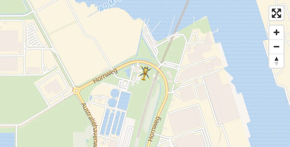 Vluchtroute Traumahelikopter Amsterdam Heliport - Amsterdam Heliport, 12 januari 2024, 10:25