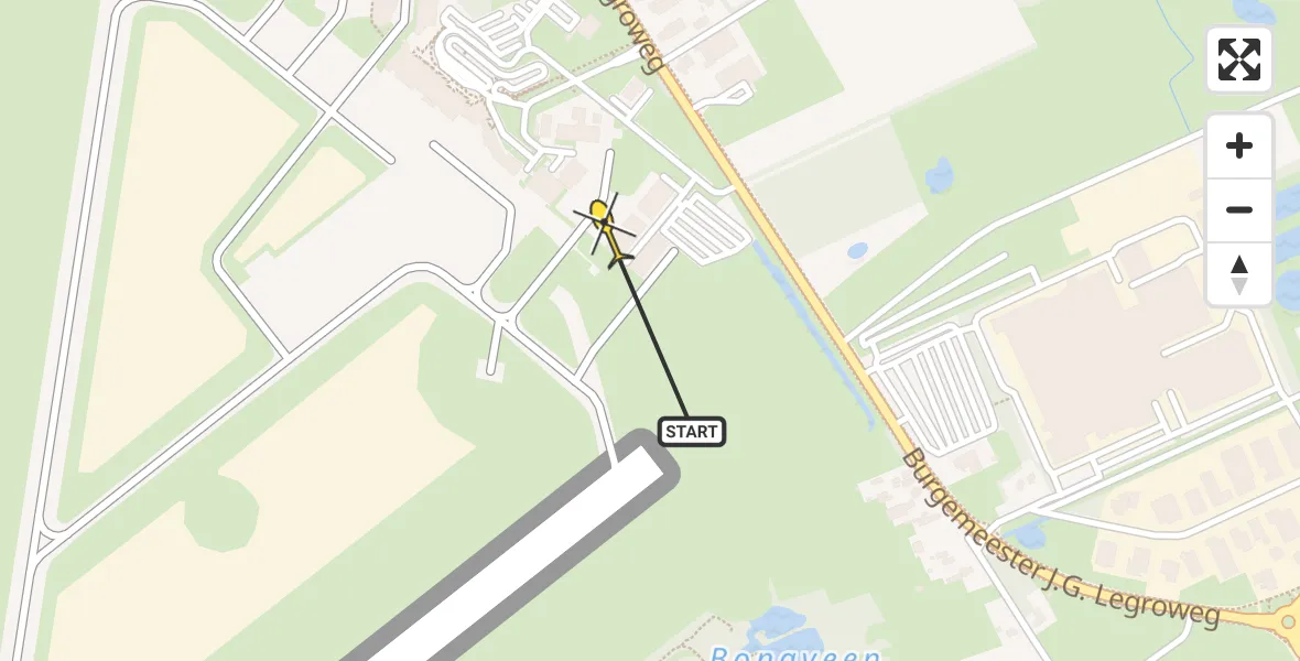 Routekaart van de vlucht: Lifeliner 4 naar Groningen Airport Eelde