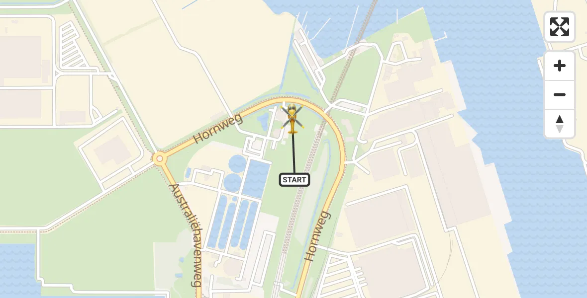 Vluchtroute Traumahelikopter Amsterdam Heliport - Amsterdam Heliport, 12 januari 2024, 11:44