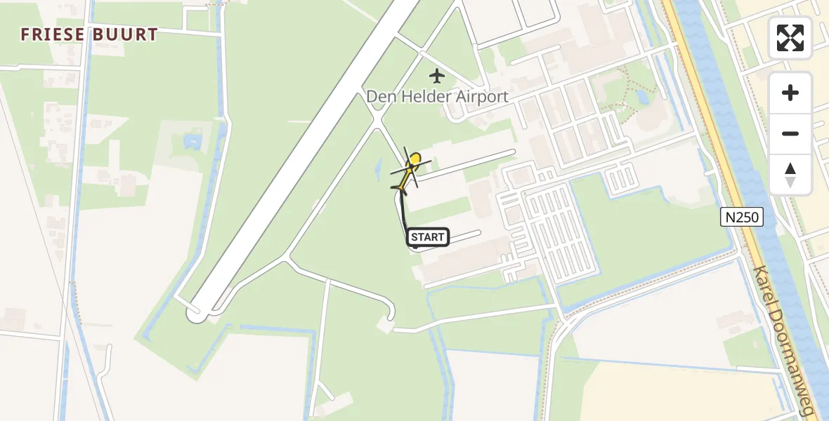 Vluchtroute  van Vliegveld De Kooy naar Vliegveld De Kooy