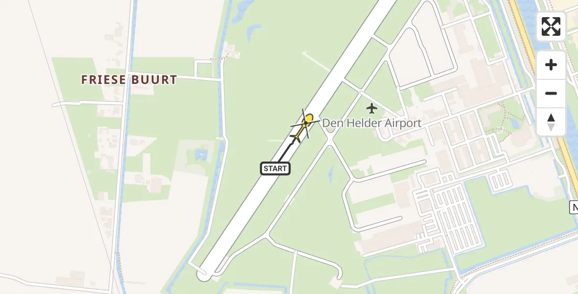 Vluchtroute  van Vliegveld De Kooy naar Vliegveld De Kooy