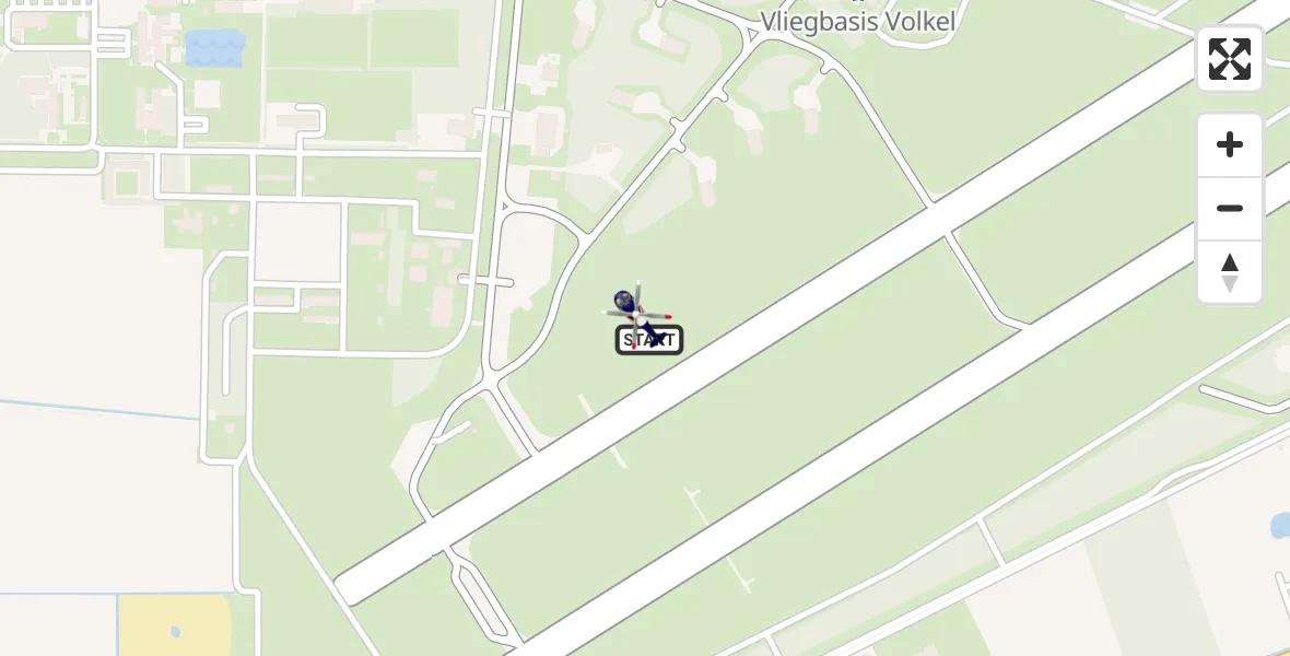 Vluchtroute Politiehelikopter van Vliegbasis Volkel naar Vliegbasis Volkel