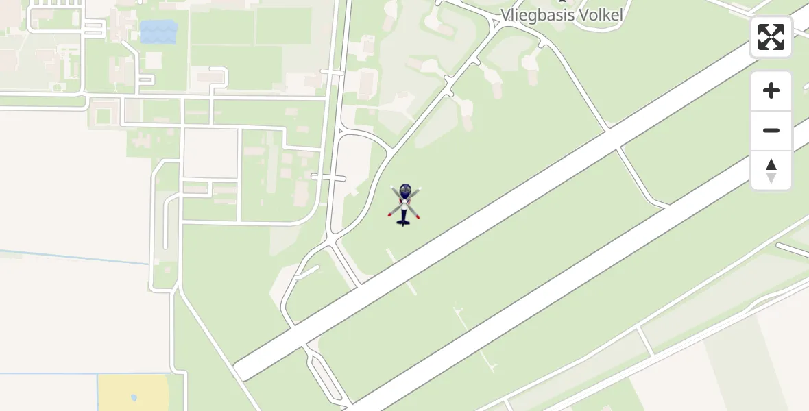 Vluchtroute Politiehelikopter van Vliegbasis Volkel naar Vliegbasis Volkel