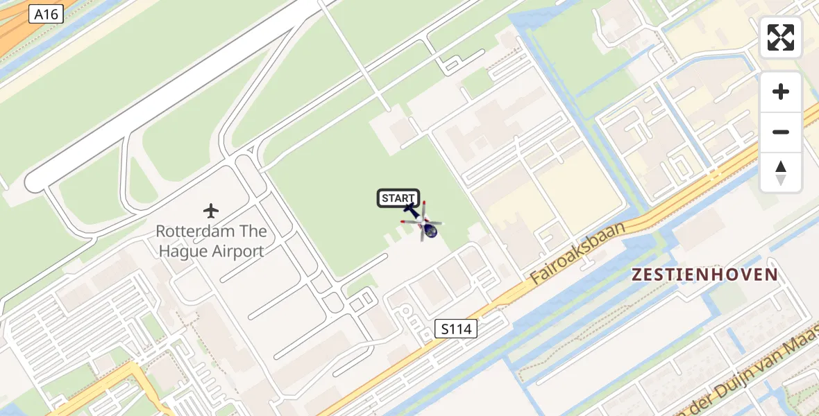 Vluchtroute Politiehelikopter Rotterdam The Hague Airport - Rotterdam The Hague Airport, 13 januari 2024, 11:38