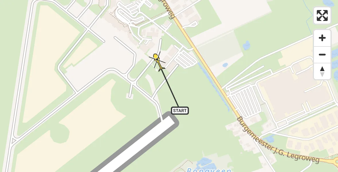 Routekaart van de vlucht: Lifeliner 4 naar Groningen Airport Eelde