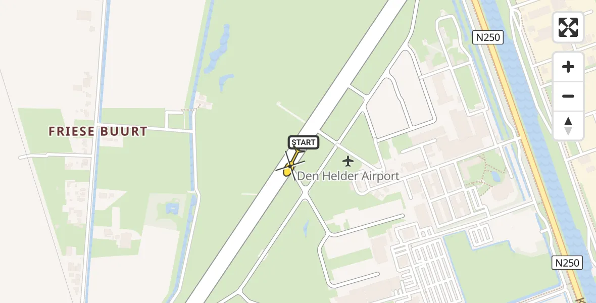 Vluchtroute  van Vliegveld De Kooy naar Vliegveld De Kooy