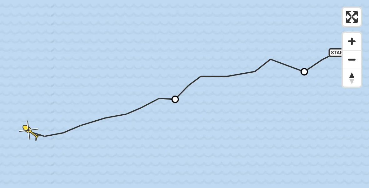 Routekaart van de vlucht: Ambulancehelikopter naar Oosterend