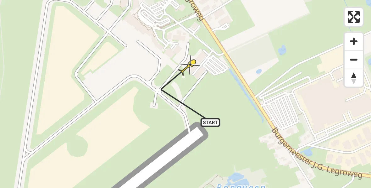 Routekaart van de vlucht: Lifeliner 4 naar Groningen Airport Eelde