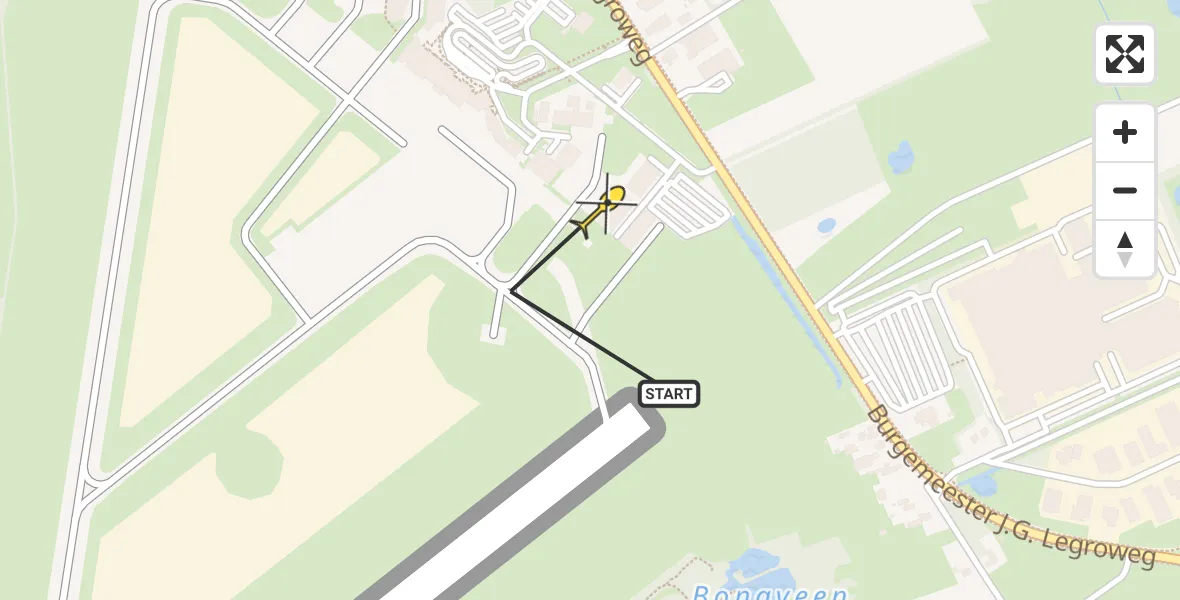 Routekaart van de vlucht: Lifeliner 4 naar Groningen Airport Eelde