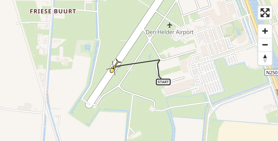 Vluchtroute  van Vliegveld De Kooy naar Vliegveld De Kooy