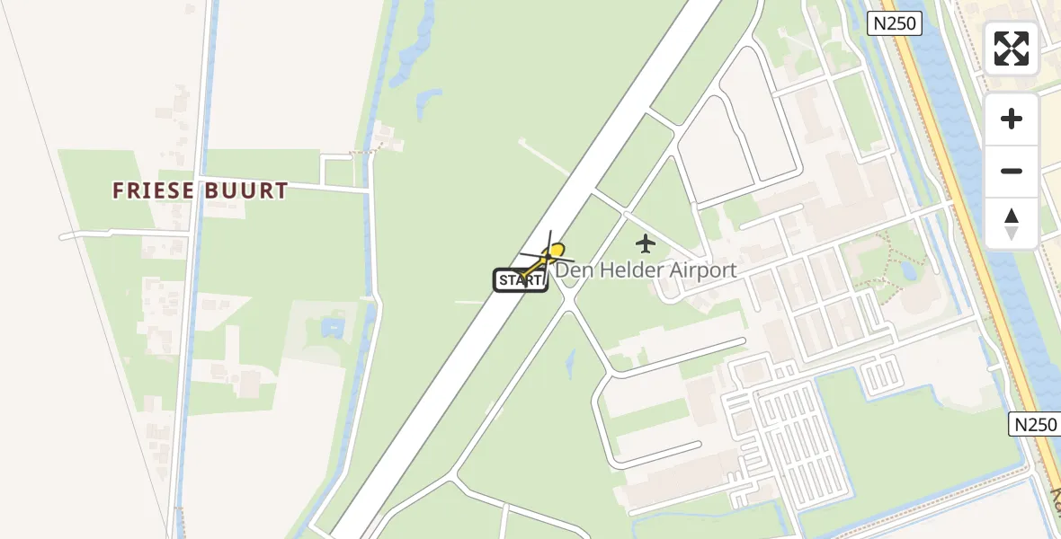 Vluchtroute  van Vliegveld De Kooy naar Vliegveld De Kooy