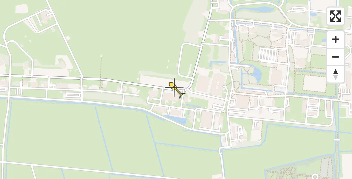 Routekaart van de vlucht: Ambulancehelikopter naar Vliegbasis Leeuwarden