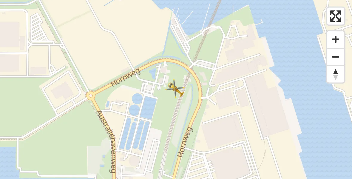 Vluchtroute Traumahelikopter Amsterdam Heliport - Amsterdam Heliport, 14 januari 2024, 11:56