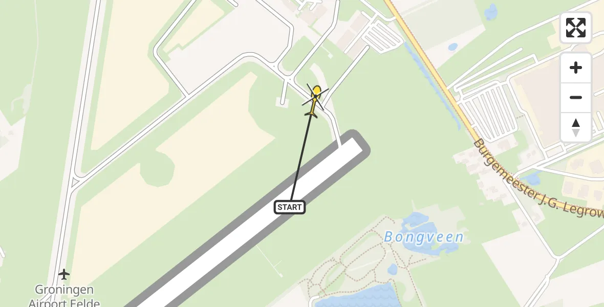 Routekaart van de vlucht: Lifeliner 4 naar Groningen Airport Eelde