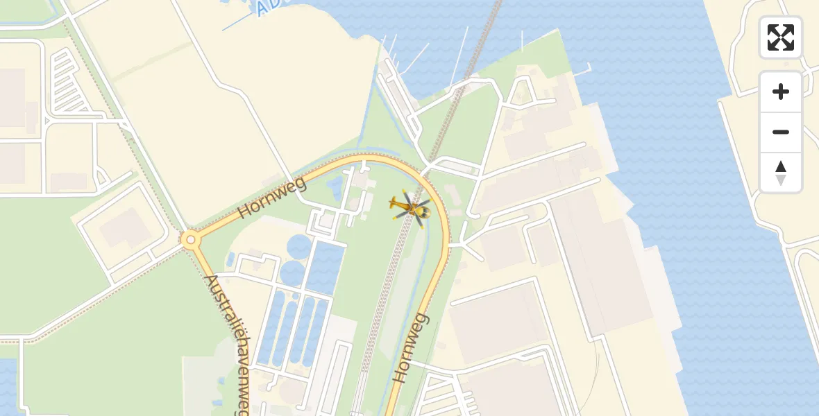 Vluchtroute Traumahelikopter Amsterdam Heliport - Amsterdam Heliport, 14 januari 2024, 14:22