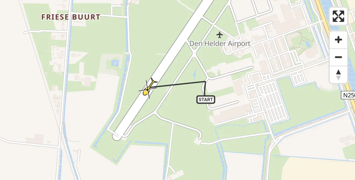 Vluchtroute  van Vliegveld De Kooy naar Vliegveld De Kooy