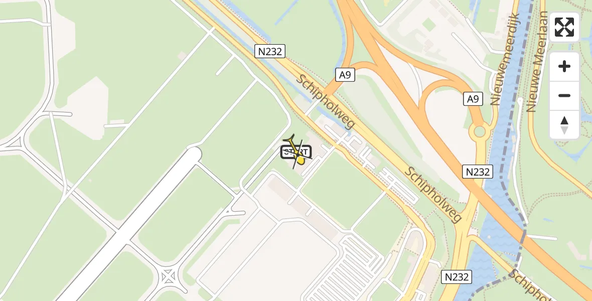 Vluchtroute Politiehelikopter van Schiphol naar Schiphol