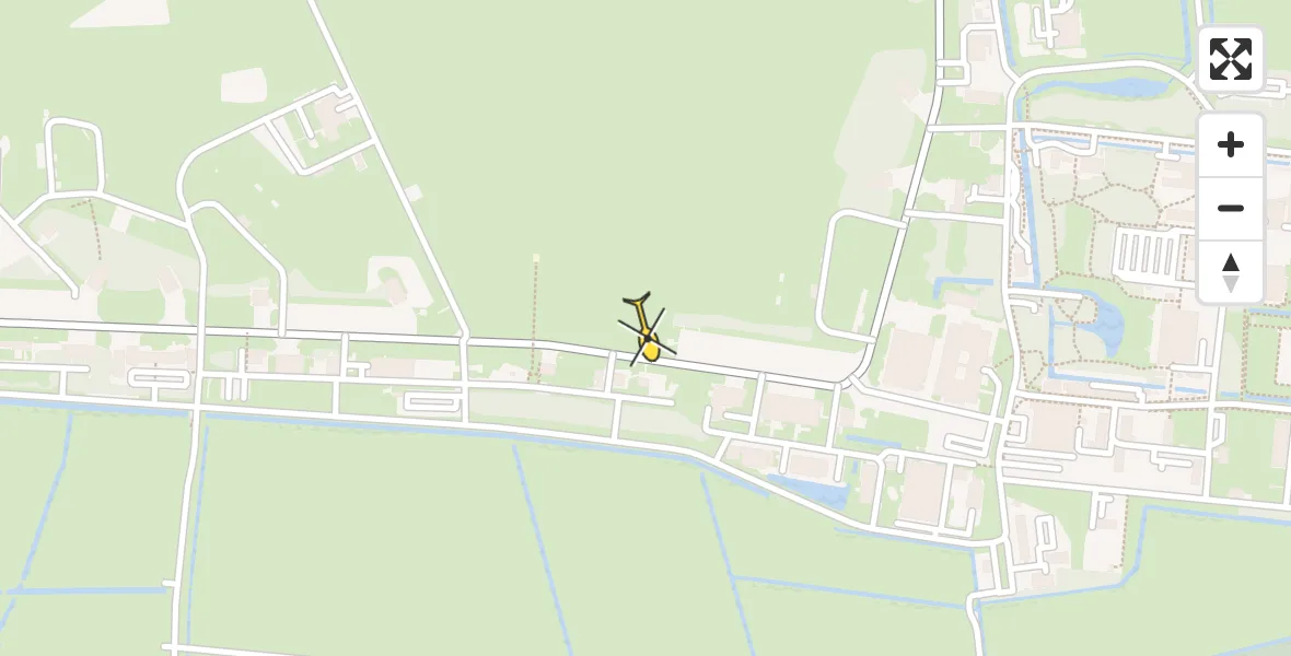 Vluchtroute Ambulancehelikopter van Vliegbasis Leeuwarden naar Vliegbasis Leeuwarden