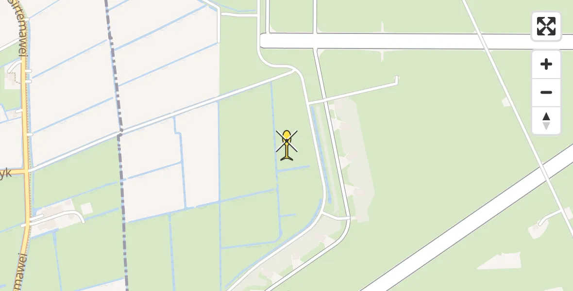 Vluchtroute Ambulancehelikopter van Vliegbasis Leeuwarden naar Vliegbasis Leeuwarden