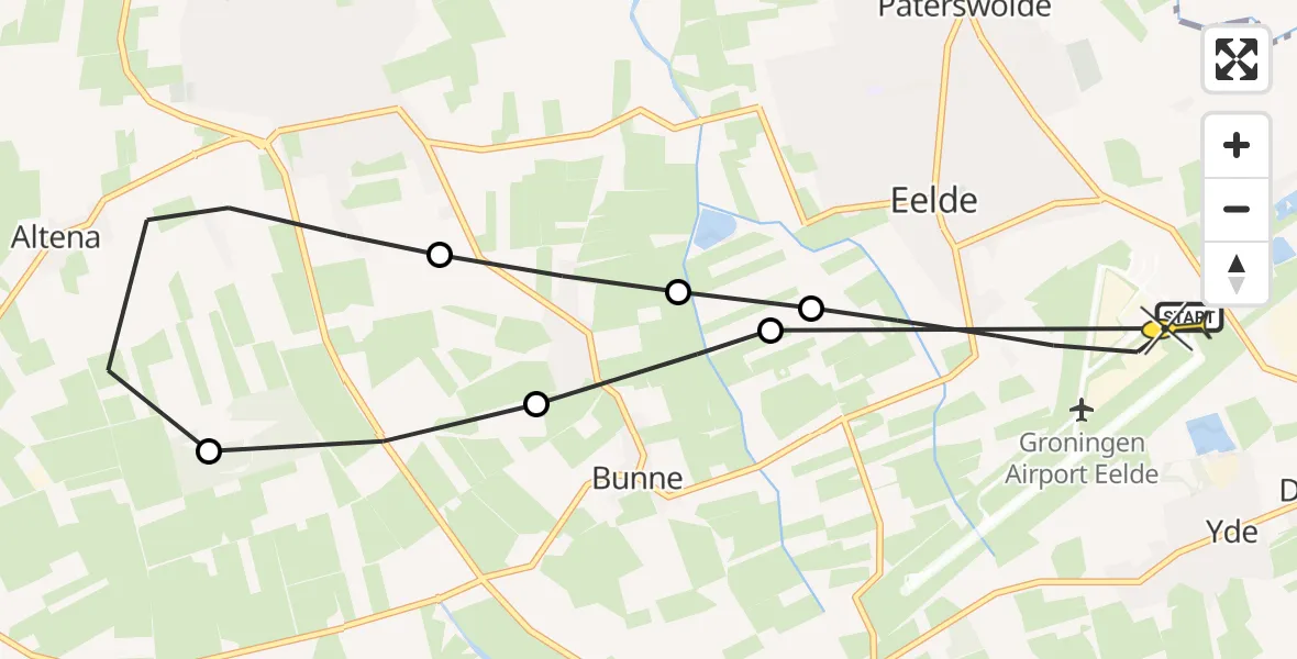 Routekaart van de vlucht: Lifeliner 4 naar Groningen Airport Eelde