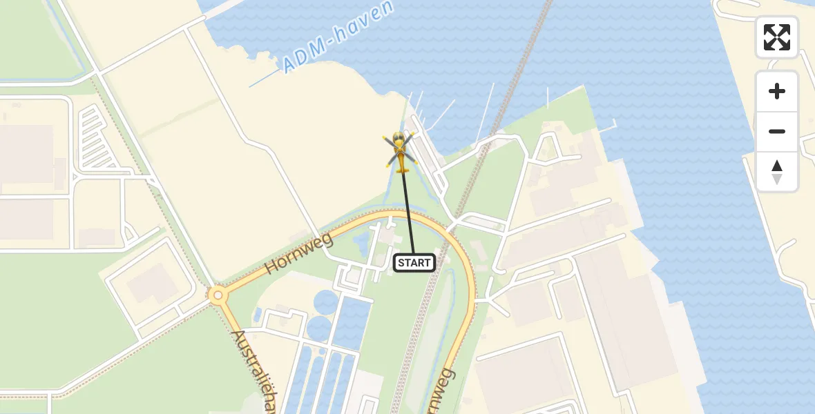 Vluchtroute Traumahelikopter Amsterdam Heliport - Amsterdam Heliport, 15 januari 2024, 07:45