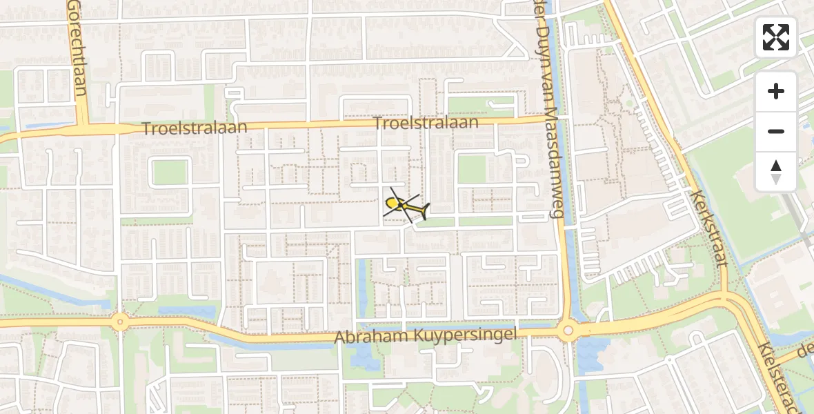 Routekaart van de vlucht: Traumaheli naar Hoogezand