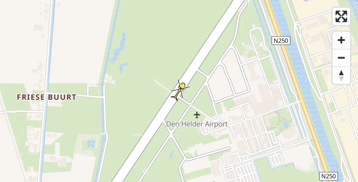 Vluchtroute Politiehelikopter van Vliegveld De Kooy naar Vliegveld De Kooy