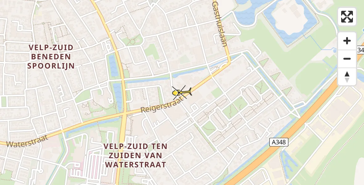 Routekaart van de vlucht: Lifeliner 3 naar Velp