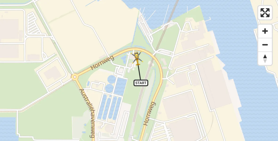 Vluchtroute Traumahelikopter Amsterdam Heliport - Amsterdam Heliport, 15 januari 2024, 14:36