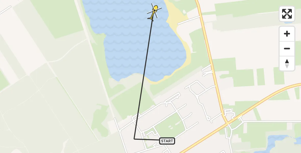 Routekaart van de vlucht: Traumahelikopter naar Emmen