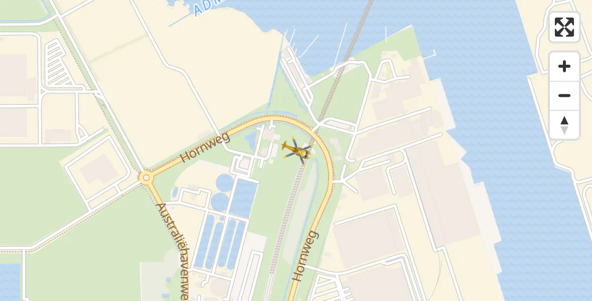 Vluchtroute Traumahelikopter Amsterdam Heliport - Amsterdam Heliport, 15 januari 2024, 20:14