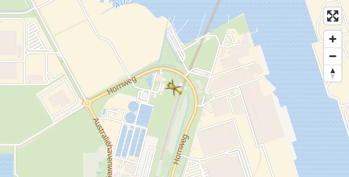 Vluchtroute Traumahelikopter Amsterdam Heliport - Amsterdam Heliport, 15 januari 2024, 20:27