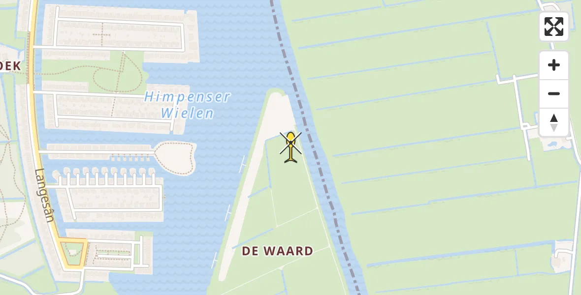 Routekaart van de vlucht: Ambulancehelikopter naar Leeuwarden