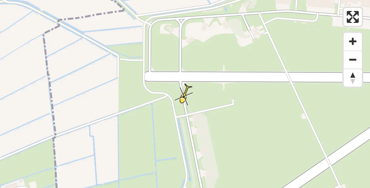Vluchtroute Ambulancehelikopter van Vliegbasis Leeuwarden naar Vliegbasis Leeuwarden