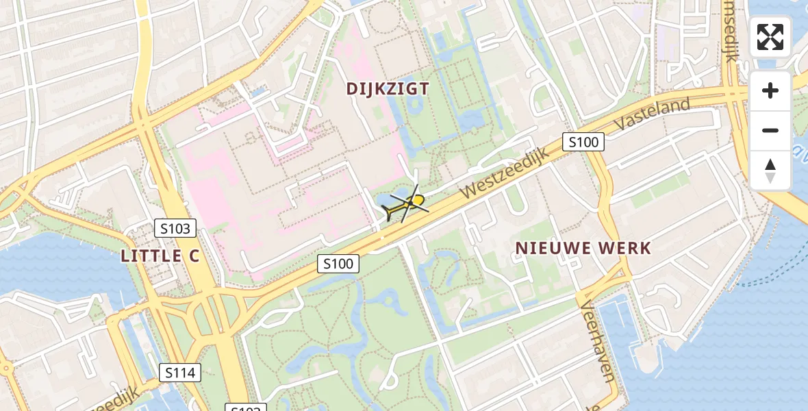 Routekaart van de vlucht: Traumahelikopter naar Erasmus MC