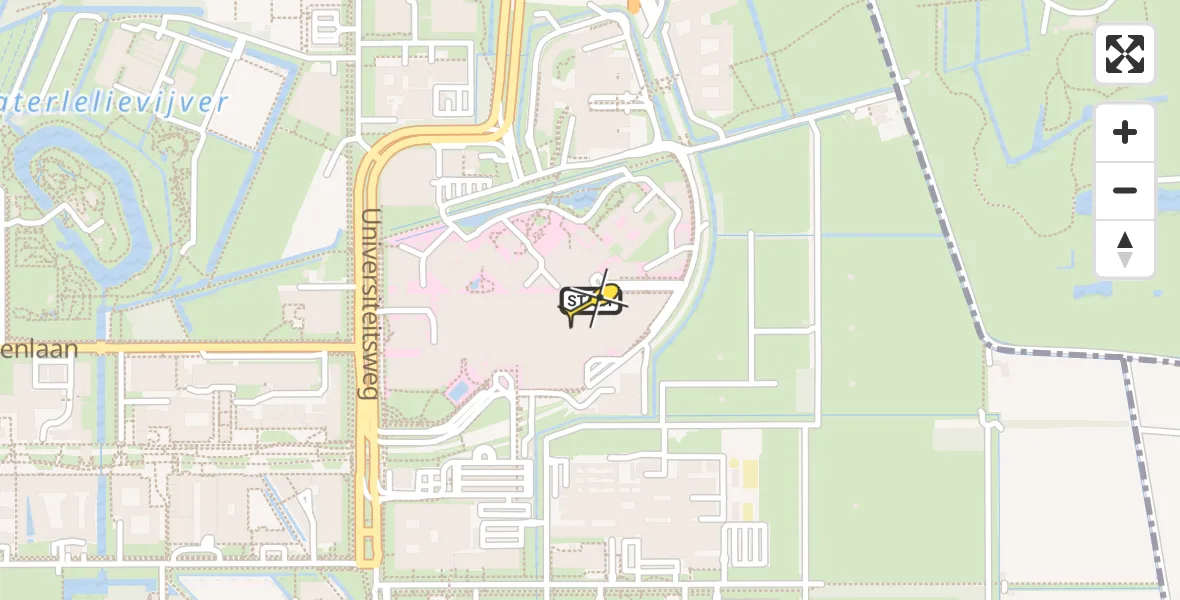 Routekaart van de vlucht: Traumahelikopter naar Universitair Medisch Centrum Utrecht