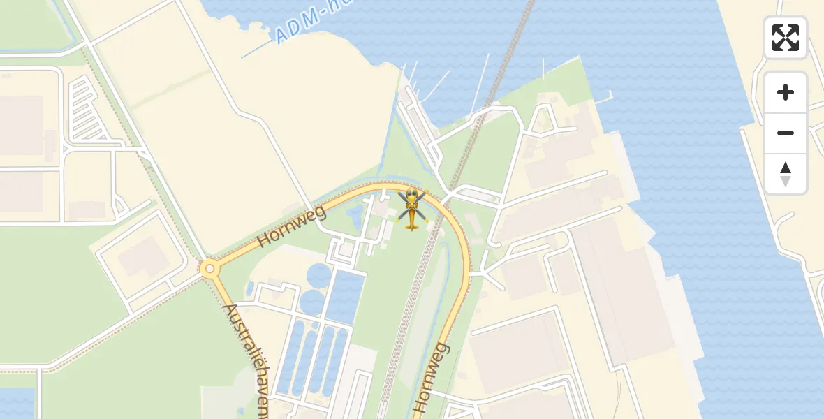 Vluchtroute Traumahelikopter Amsterdam Heliport - Amsterdam Heliport, 16 januari 2024, 13:27