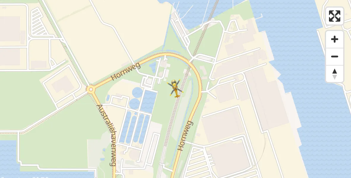 Vluchtroute Traumahelikopter Amsterdam Heliport - Amsterdam Heliport, 16 januari 2024, 14:37
