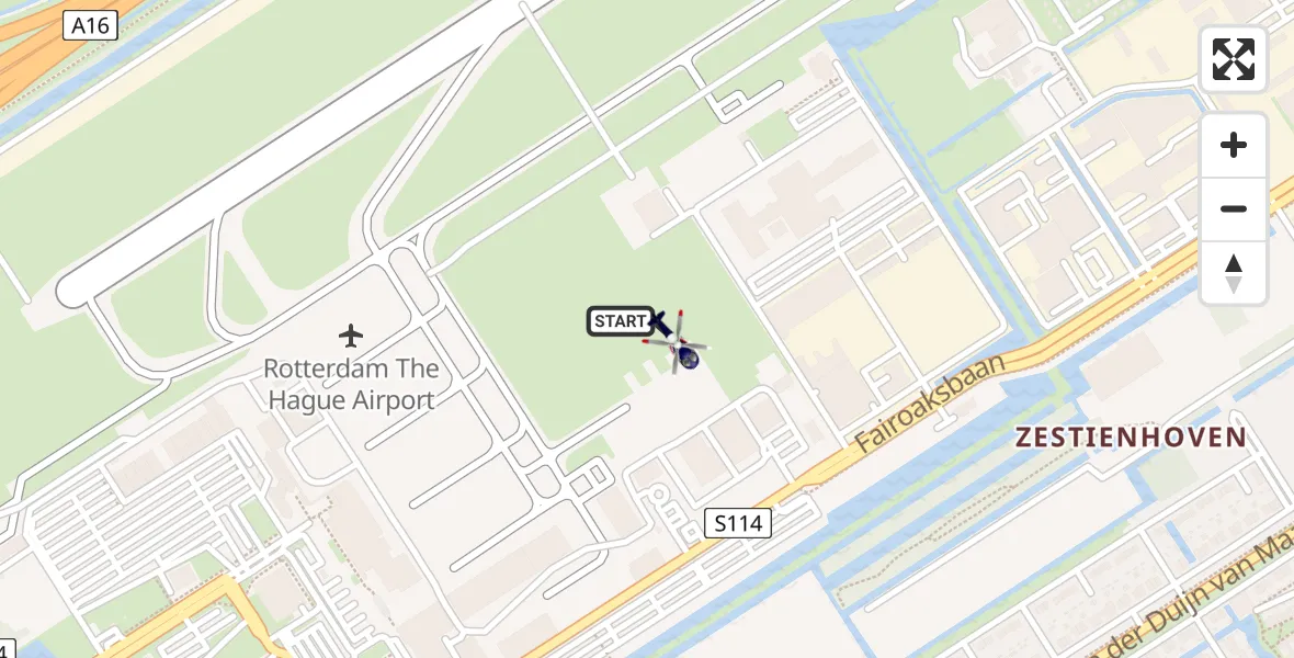 Vluchtroute Politiehelikopter Rotterdam The Hague Airport - Rotterdam The Hague Airport, 16 januari 2024, 16:32